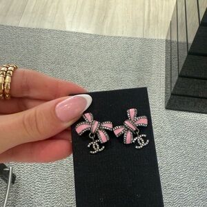 Chic Pink and Silver Earrings